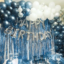 CC wonderland zone Pack of 2 Silver Tinsel Curtains - Metallic Foil Curtains (1 m x 2 m) Tinsel Curtain for Party Decoration