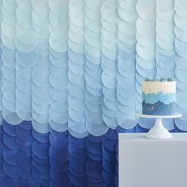 Ginger Ray 'Mix It Up' Blue Ombre Tissue Paper Discs Backdrop