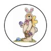 Homemade 48 EASTER BEAR ENVELOPE SEALS LABELS STICKERS 1.2" ROUND