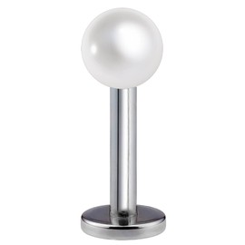 From da Phactory Surgical Stainless Steel Series Pearl Labret, 14 g, Plastic Stainless Steel