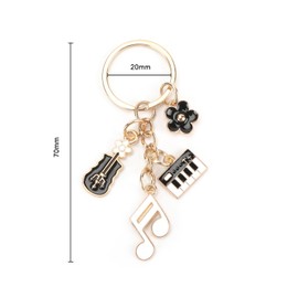 Tranbath Keyring with Creative Piano Note Design, Birthday Gift for Women or Colleagues, Small Friendship Gifts and Courage Gift, Gift for Good Friend, black, S