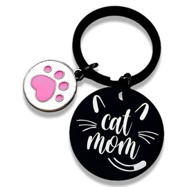 Sjcmbxxs Cat Mom Keychain for Women Funny Mom Gift Cat Lover Gifts for Women Birthday Mother’s Day Valentine's Day Gifts