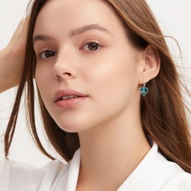 URONE Ladybird/Dragonfly/Snail/Spider/Frog Earrings 925 Sterling Silver Green Leaf Earrings Jewellery Gifts for Women, Sterling Silver, No Gemstone