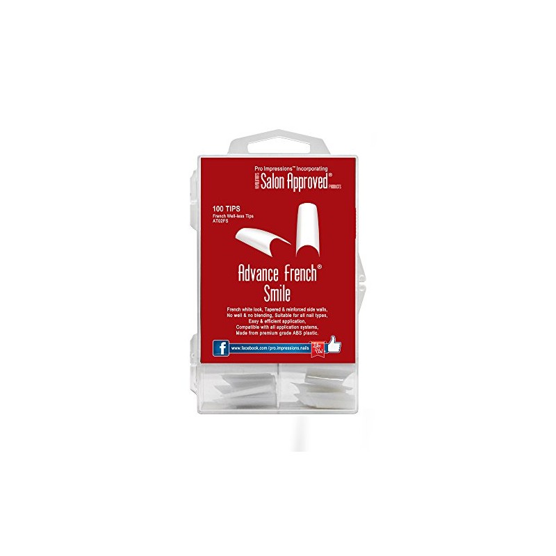 Advance French White Smile Nail Tips Proimpressions (100 TIPS)