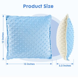 Bmag Sensory Vibrating Pillow for Autistic Kids and Adults,13” x 13” Sensory Toy Gift with Textured Therapy Stimulation Bumps Relief Stress Item for Toddler - Blue and Yellow