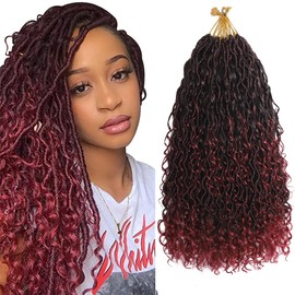 "Boho Braids Crochet Hair 8 Packs 1B/Bug Goddess Locs Braid Crochet Hair for Women 12 Inch Faux locs Crochet Hair Extension (1B/Bug,12 Inch)"