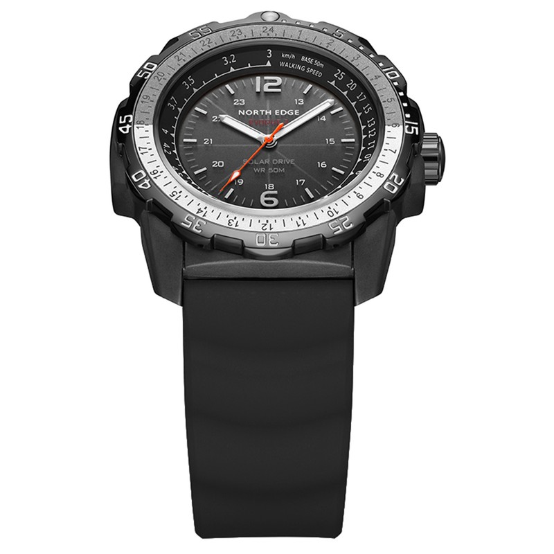 Men's Solar Powered Digital Watch 50M Waterproof Outdoor Sports Watch