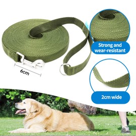 BAAPET 15/20/30/50/100 ft Long Dog Training Leash with Clickers for Small, Medium and Large Dogs or Cats (50 Feet, DarkGreen)
