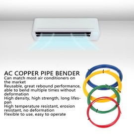 13.12 Ft Mini Split Line Set, 1/4in, 3/8in, 1/2in, 5/8in Built in Copper Tube Bending Strip Air Conditioning Pipe Bender Kit, Air Conditioning Copper Tubing Pipe Extension