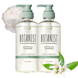 BOTANIST Japanese Organic & Natural Shampoo for Flat Hair, Resiliently Hair Shampoo with Pump for Women & Men to Strength Fine Hair, Sulfate & Silicone Free, Peony & Orange Blossom 460 mL/16.2 fl Oz