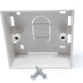 Surface Mounting Back Box for Wallplate Ethernet Faceplate, Multi Cable in/out Points (Single 86mm x 86mm x 45mm, White)