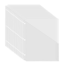 50 Pack Clear Slash File Jackets with 3 Holes, Letter Size