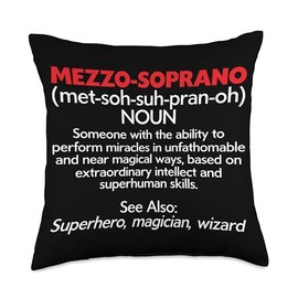 Mezzo Soprano Singer Vocal Vocalist Voice Singing Choir Throw Pillow