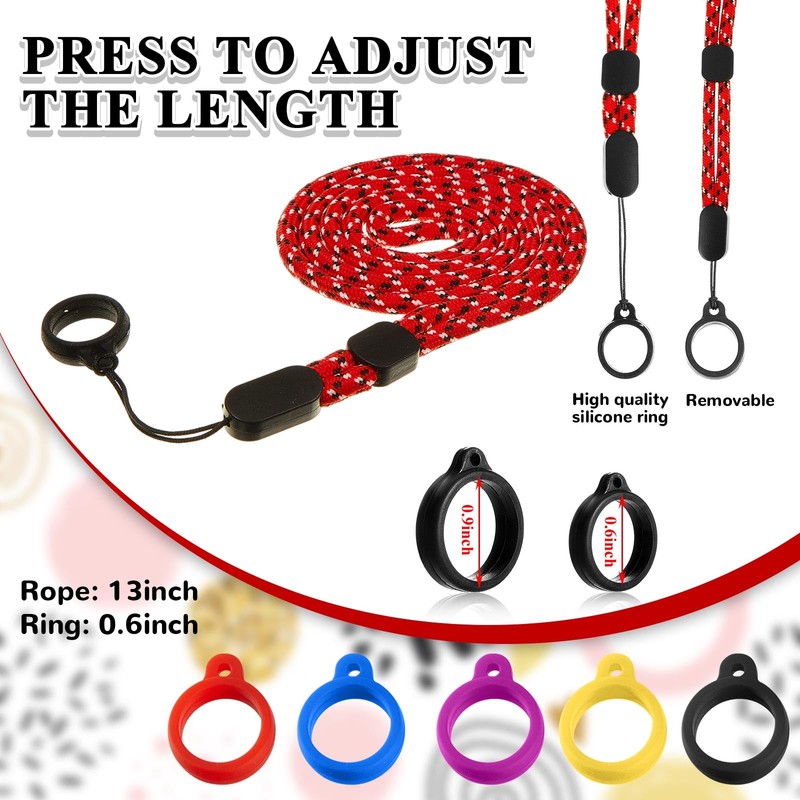 Chinco 16 Pcs Anti Lost Lanyard Set Include 2 Necklace
