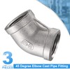 sourcing map 45 Degree Elbow Cast Pipe Fitting 1/2" NPT