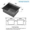 SHACO 18x18 Inch Drop In Black Bar Sink, 18 Inch