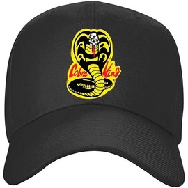 Shihan Senior Cap Cobra Kais Mens Womens Baseball Cotton Cap Adjustable Cobra King Novelty Black
