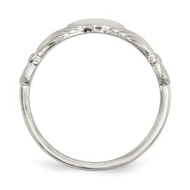 Solid 925 Sterling Silver CZ Cubic Zirconia Irish Claddagh Celtic Anniversary Ring Band Size 6