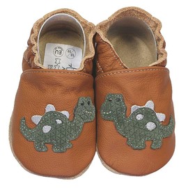 HOBEA-Germany Crawling Shoes for Boys and Girls in Various Designs, Dino Brown