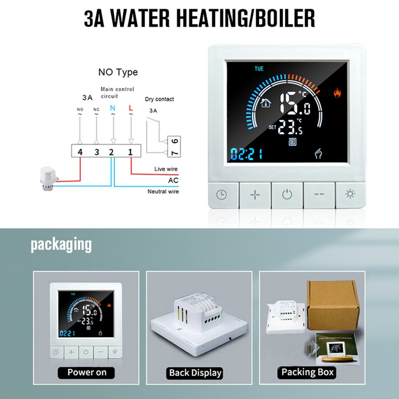Programmable Digital Thermostat with Child Lock LCD Display NTC Sensor