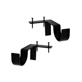 Black Tap Bracket - No Drill Curtain Rod Bracket 1" Curtain Rod, Heavy Duty Adjustable Curtain Rod Holders, Quick Hang No Damage Screwless Curtain Rods Brackets for Home Window and Door (Silver,2pcs)