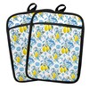 Fyecoluo Baroque Lemon Floral Pot Holders 2 Pack Set, Lemon