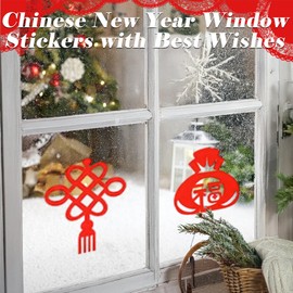 15 Styles 30Pcs Chinese New Year Window Stickers, Lunar New Year
