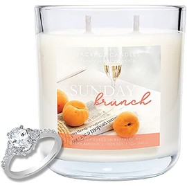 Jackpot Candles Sunday Brunch Candle with Ring Inside (Surprise Jewelry Valued at 15 to 5,000 Dollars) Ring Size 7