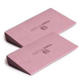 Yoga Studio EVA Yoga Wedge Blocks, 2 Pieces Slanted Board Calf Stretcher, Lightweight EVA Foam, Mini Half Wedges, Non-Slip Yoga Wedges for Wrists and Hands, (Dusty Pink)