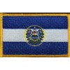 El Salvador Flag Patch with Hook Backing Measures 3.50 x