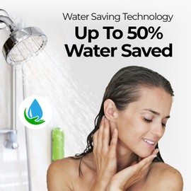 Water Saving High Pressure Bathroom Shower Head - Transform Your Shower Experience with our Luxury Shower Head - Low Carbon Footprint - Environmentally Friendly - Better USA Gold Shower Head