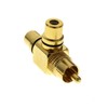 1RCA Male to 2RCA Female Right Angle Splitter Adapter Gold