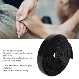 9mm Wide Hair Extension Keratin Glue Strips, Hair Extension Salon Styling Tape Rolls, Strong Bonding Long Lasting Hair Wig Tape Rolls, Black