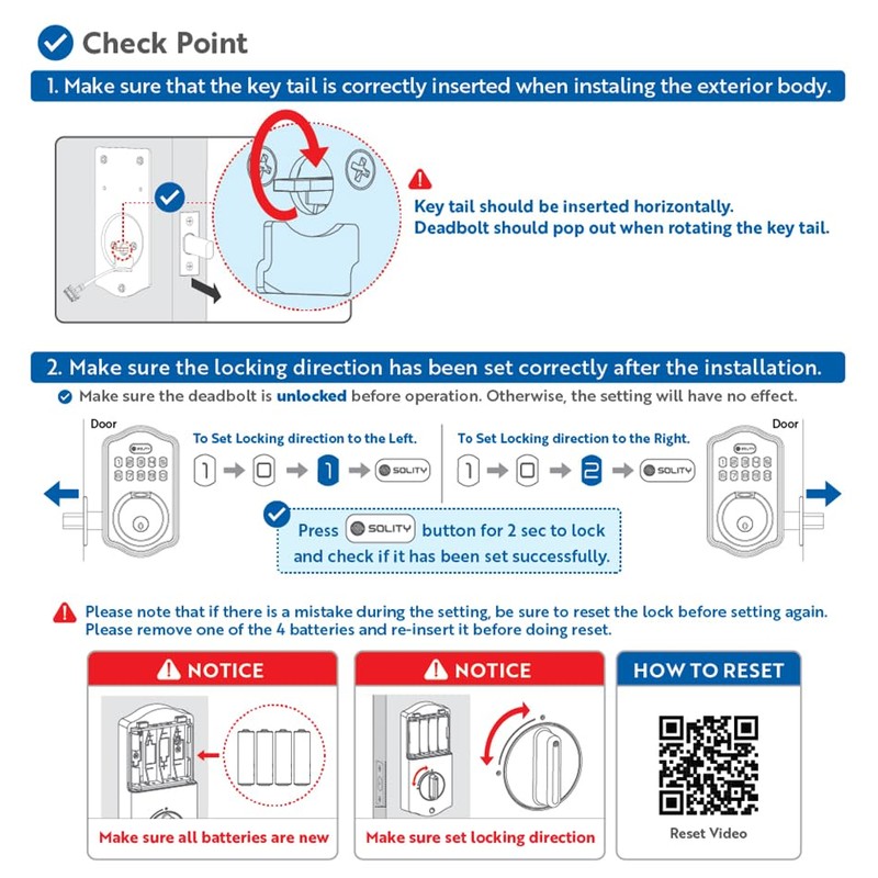 Solity Smart Digital Electronic Deadbolt Door Lock, Keyless Entry, Auto