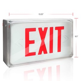eTopLighting 2pack Red Letter LED Emergency exit Lights, 120V-277V Universal Mounting Double Face for Apartments, Shopping malls, supermarkets, Schools, AGG2950
