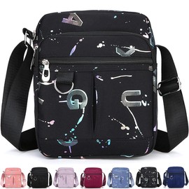 CAAORDKSO Small Messenger Bag for Women,Mini Crossbody Bag Shoulder Bag for Men, Small Messenger Satchel Bag 7.5 x 8.7 x 3 in (Black)