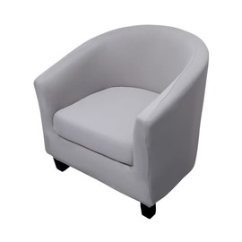 Highdi Sesselschoner Sesselüberwurf mit Elastisch Stretch Husse 2 Stück, Club Chair Schonbezug Sofabezug mit hoher Dehnung Sessel für Loungesessel Cocktailsessel (einfarbig hellgrau)