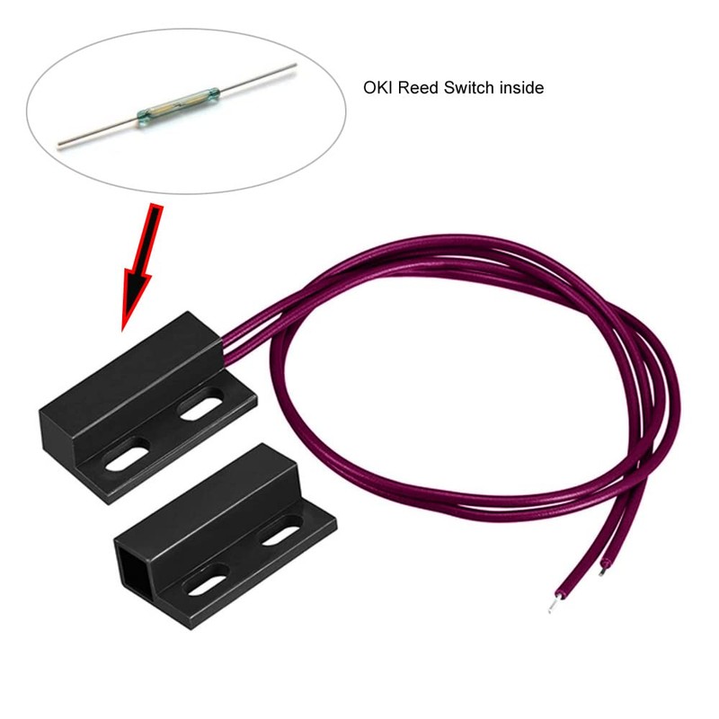 Gebildet 0-230V Magnetic Switch, Recessed Security Window Gate Contact Sensor,