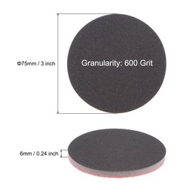 uxcell 50pcs 600 Grit Sanding Sponge 3 Inch Hook and Loop Sponge Sanding Disc Wet/Dry for Car Wood Drywall Metal