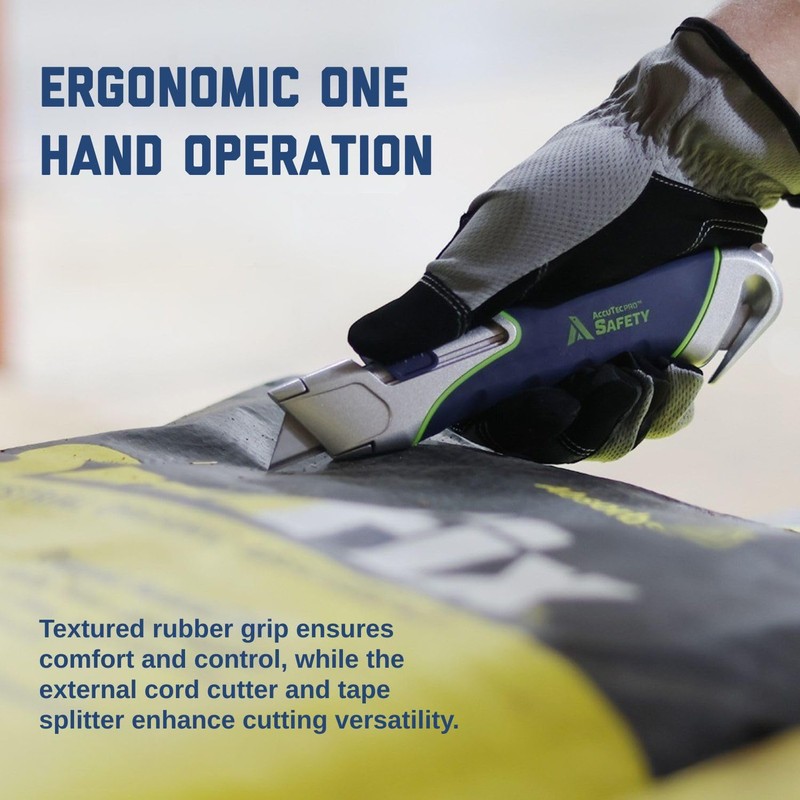 AccuTec Pro Safety A4 Auto Retract Hook Split Knife -