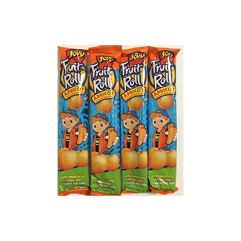 0.75oz Jovy Fruit Roll Snack, Apricot (16 Single Packets Per