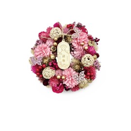 [2024 mamawreath B New Year Decoration] New Year Wreath Flower Wreath Rope New Year Ornament Entrance Decoration New Year Entrance Flower Wreath Gift Wreath Entrance Present Eternal Meaning M Size: