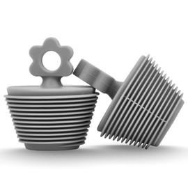 2 Pcs Universal Tub Stopper, Silicone Bathtub Stopper Bathtub Drain Stopper Plug for Kitchen Bathtub Sink Drains (2 Grey)