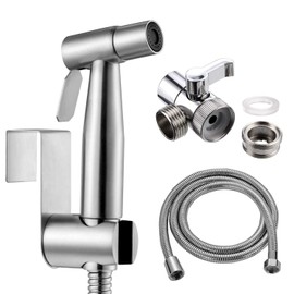 Bidet toilet sprayer, high pressure hose/non-leakage stainless steel brushed toilet cleaner wall for women washing, baby diaper cleaner