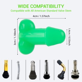 Pencil Tire Valve Stem Caps,Funny Valve Stem Covers,Suitable for Cars,Trucks,Bike,Motor,Pranks for Adults Gifts for Friends&Coworkers（4PCS Green）