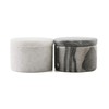 Thirstystone White & Black Marble Pinch Pots with Etched Lids,