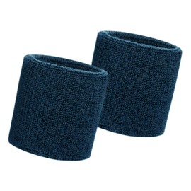 HANERDUN Sweatband Wrist Sweatband Men Women Absorbent Sweatbands Arm for Sports Running Bicycle Jogging Football Tennis Navy Blue (Pack of 2)
