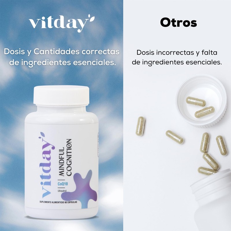 Vitday CoQ10 Ubiquinol con 90 cápsulas Coenzima Q10 30 mg