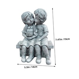 MERRYHAPY Kissing Boy Girl Resin Statue for Outdoor Garden Art Charming Lawn Decor Durable Resin Craft for Personalizing Spaces for Garden Lovers
