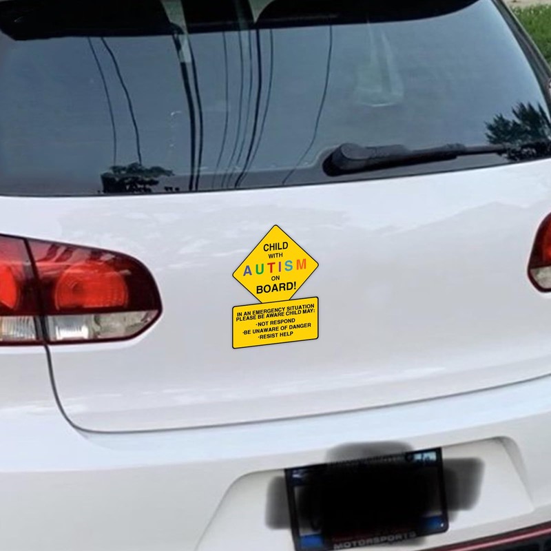 2 Pack Autism Awareness Car Magnets - Child with Autism